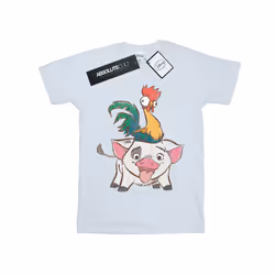 Disney Womens/Ladies Moana Hei Hei And Pua Cotton Boyfriend T-Shirt - S, White