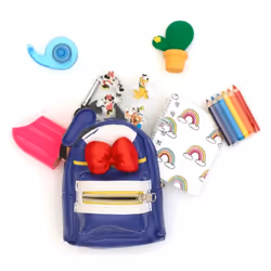 Donald Duck Blue Mini Backpack Pencil Case Micro Pack with 6 Stationery Items