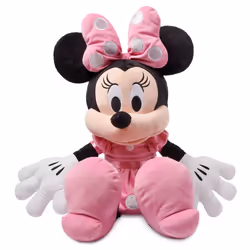 Official Minnie Mouse Large Pink Soft Toy, 67cm/26cm, Plush Cuddly Character In Classic Outfit with 3D Bow, Embroidered Details and Soft Feel Finish