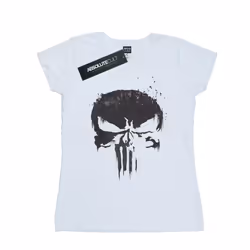Marvel Womens/Ladies The Punisher TV Skull Logo Cotton T-Shirt - L, White