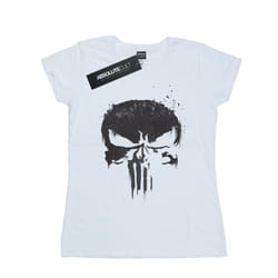 Marvel Womens/Ladies The Punisher TV Skull Logo Cotton T-Shirt - L, White