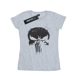 Marvel Womens/Ladies The Punisher TV Skull Logo Cotton T-Shirt - M, Sports Grey
