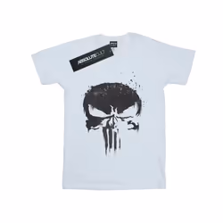 Marvel Womens/Ladies The Punisher TV Skull Logo Cotton Boyfriend T-Shirt - XXL, White