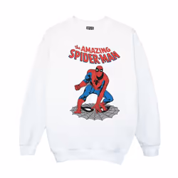 Marvel Mens The Amazing Spider-Man Sweatshirt - L, White