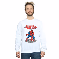 Marvel Mens The Amazing Spider-Man Sweatshirt - L, White