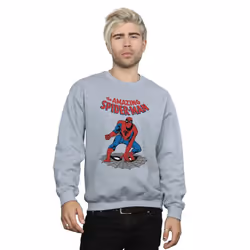Marvel Mens The Amazing Spider-Man Sweatshirt - M, Sports Grey