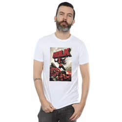 Marvel Mens Red Hulk Cover T-Shirt - M, White