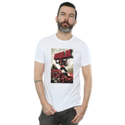 Marvel Mens Red Hulk Cover T-Shirt - M, White