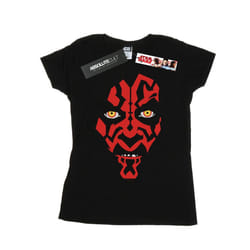 Star Wars Womens/Ladies Darth Maul Face Cotton T-Shirt - XL, Black