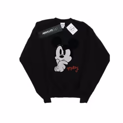 Disney Mens Mickey Mouse Distressed Ponder Sweatshirt - L, Black
