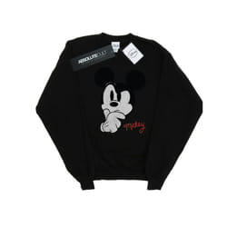 Disney Mens Mickey Mouse Distressed Ponder Sweatshirt - L, Black
