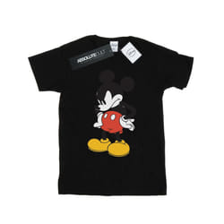 Disney Mens Mickey Mouse Angry Look Down T-Shirt - L, Black