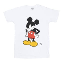 Disney Mens Mickey Mouse Angry Look Down T-Shirt - XL, White
