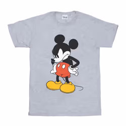 Disney Mens Mickey Mouse Angry Look Down T-Shirt - 3XL, Sports Grey