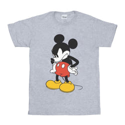 Disney Mens Mickey Mouse Angry Look Down T-Shirt - 3XL, Sports Grey