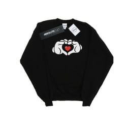 Disney Mens Mickey Mouse Heart Hands Sweatshirt - L, Black