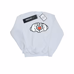 Disney Mens Mickey Mouse Heart Hands Sweatshirt - L, White