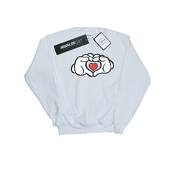Disney Mens Mickey Mouse Heart Hands Sweatshirt - L, White