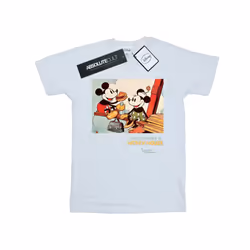 Disney Mens Mickey Mouse Building A Building T-Shirt - XL, White