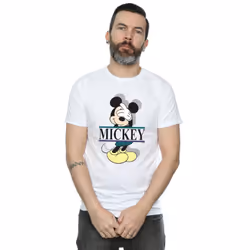 Disney Mens Mickey Mouse Letters T-Shirt - L, White
