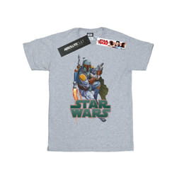 Star Wars Boys Boba Fett Fired Up T-Shirt - 5-6 Years, Sports Grey