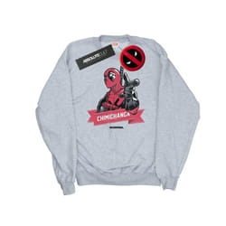 Marvel Mens Deadpool Chimichanga Finger Sweatshirt - M, Sports Grey