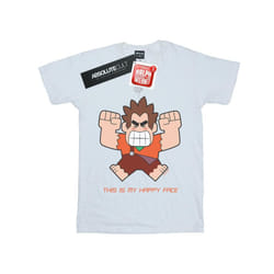 Disney Mens Wreck It Ralph Happy Face T-Shirt - S, White