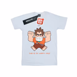 Disney Mens Wreck It Ralph Happy Face T-Shirt - XL, White