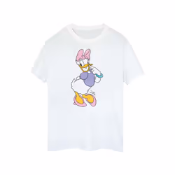 Disney Womens/Ladies Classic Daisy Duck Cotton Boyfriend T-Shirt - S, White