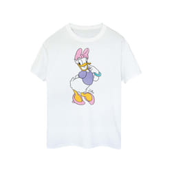 Disney Womens/Ladies Classic Daisy Duck Cotton Boyfriend T-Shirt - S, White