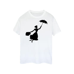 Disney Womens/Ladies Mary Poppins Flying Silhouette Cotton T-Shirt - S, White