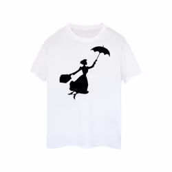 Disney Womens/Ladies Mary Poppins Flying Silhouette Cotton T-Shirt - M, White