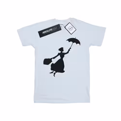 Disney Womens/Ladies Mary Poppins Flying Silhouette Cotton Boyfriend T-Shirt - S, White