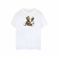 Marvel Womens/Ladies Guardians Of The Galaxy Groot Tape Cotton T-Shirt - XXL, White