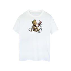 Marvel Womens/Ladies Guardians Of The Galaxy Groot Tape Cotton T-Shirt - XXL, White