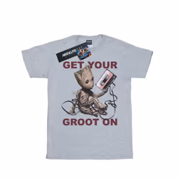 Marvel Womens/Ladies Guardians Of The Galaxy Get Your Groot On Cotton Boyfriend T-Shirt - XXL, Sports Grey