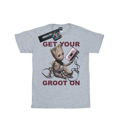 Marvel Womens/Ladies Guardians Of The Galaxy Get Your Groot On Cotton Boyfriend T-Shirt - XXL, Sports Grey