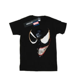 Marvel Girls Venom Split Face Cotton T-Shirt - 9-11 Years, Black