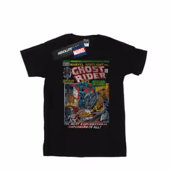 Marvel Mens Ghost Rider Distressed Spotlight T-Shirt - XL, Black