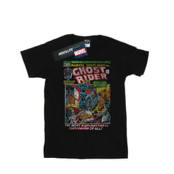Marvel Mens Ghost Rider Distressed Spotlight T-Shirt - XL, Black