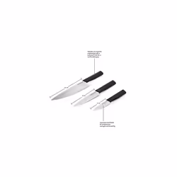 KitchenAid, Japenese Knife Set, Sharp High-Carbon Japanese Steel Knife, Black, Blade Covers Included, 3 Pieces