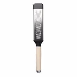 KitchenAid Etched Cheese Grater, Stainless Steel Two-Way Paddle Fine Grater  Almond Cream
