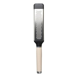 KitchenAid Etched Cheese Grater, Stainless Steel Two-Way Paddle Fine Grater  Almond Cream