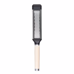 KitchenAid Etched Cheese Grater, Stainless Steel Two-Way Paddle Fine Grater  Almond Cream