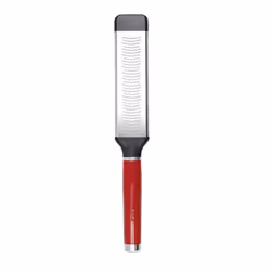 KitchenAid Etched Cheese Grater, Stainless Steel Two-Way Paddle Fine Grater Empire Red