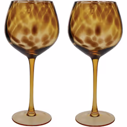 Set Of 2 Tortoise Shell Design Copa Balloon Cocktail Gin 550ml Glasses