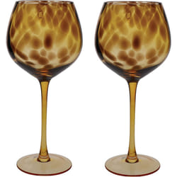 Set Of 2 Tortoise Shell Design Copa Balloon Cocktail Gin 550ml Glasses