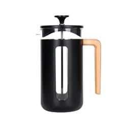 La CafetiÃ¨re Pisa 8 Cup CafetiÃ¨re Borosilicate Wood Handle - Black