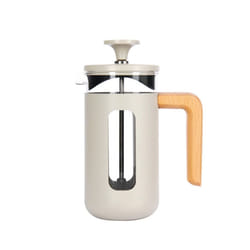 La CafetiÃ¨re Pisa 8 Cup CafetiÃ¨re Borosilicate Wood Handle - Latte