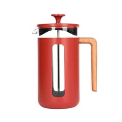 La CafetiÃ¨re Pisa 8 Cup CafetiÃ¨re Borosilicate Wood Handle - Red